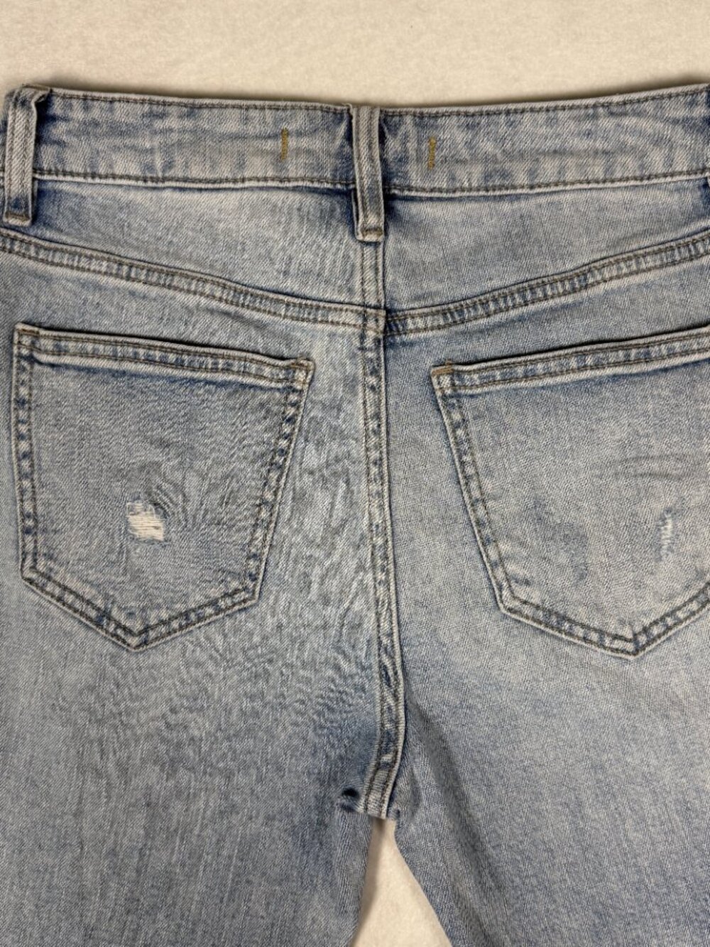 Eunina High Rise Distressed Skinny Jeans Light Wash Blue Denim Size 27 Inseam - Picture 15 of 15